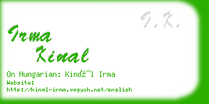 irma kinal business card